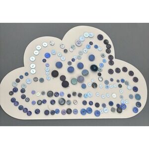 Vintage Blue Fabric Covered Buttons Lot Velvet Tweed Knit Tailor Shank 1940s-60s